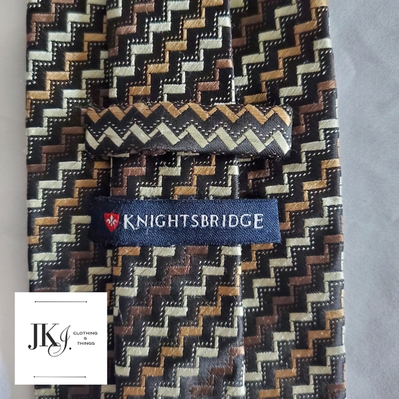 Knights Bridge Men's Neckties Polyester Brown Classic - Picture 4 of 8